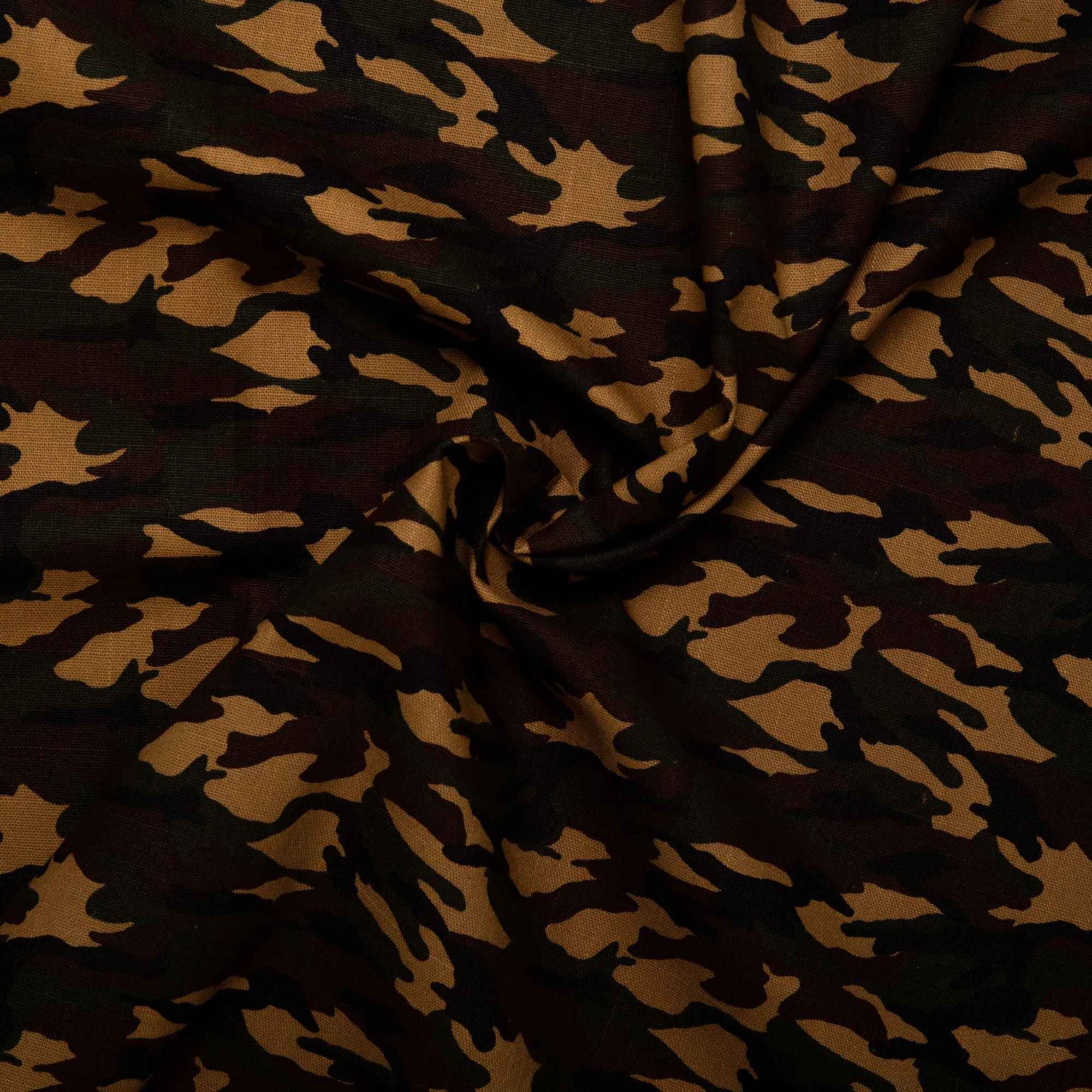 Printed Craft Canvas - TIC-TAC-TOE - Camouflage - Dark brown