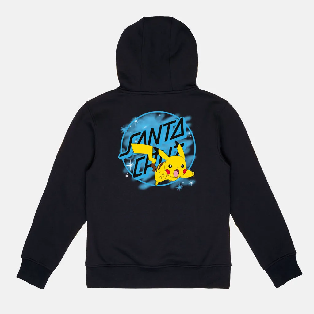 Santa Cruz - Youth Pikachu Pokemon Hooded Sweatshirt - Black