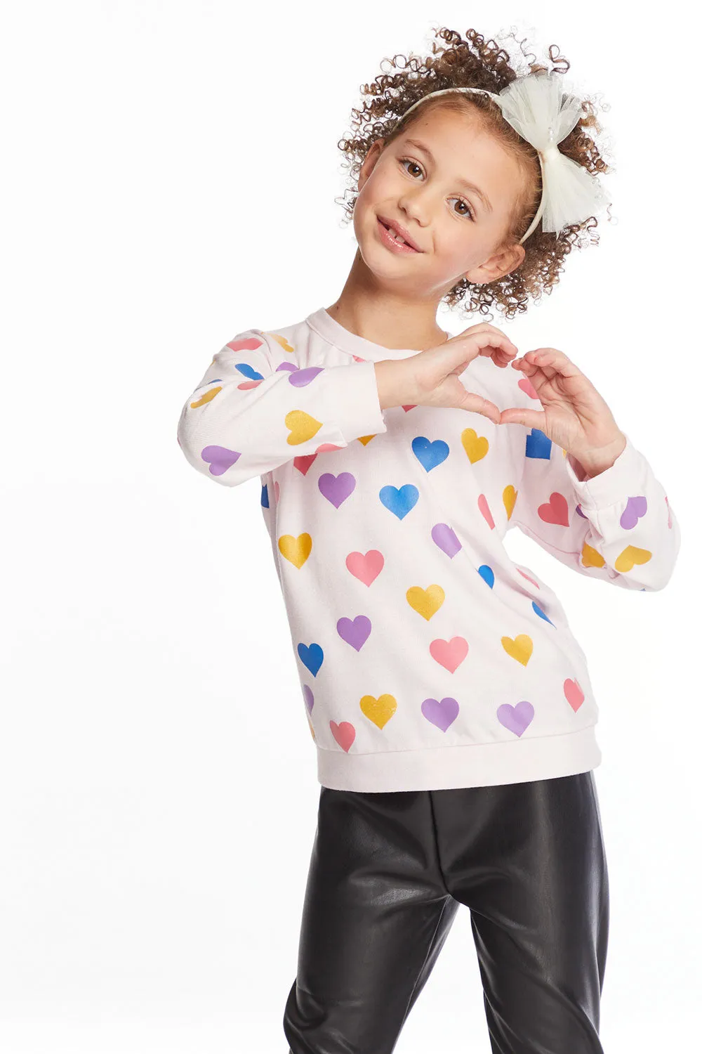Shiny Hearts Girls Love Knit Raglan Pullover