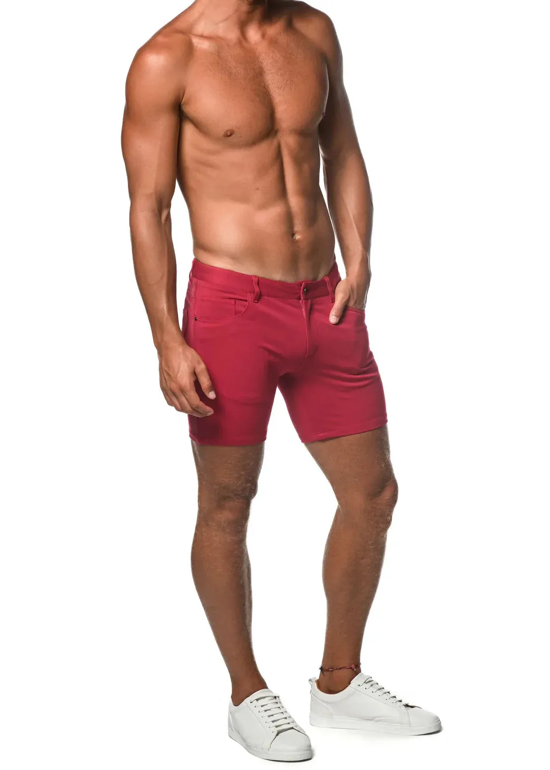 Stretch Knit Shorts (5" inseam) (Raspberry)