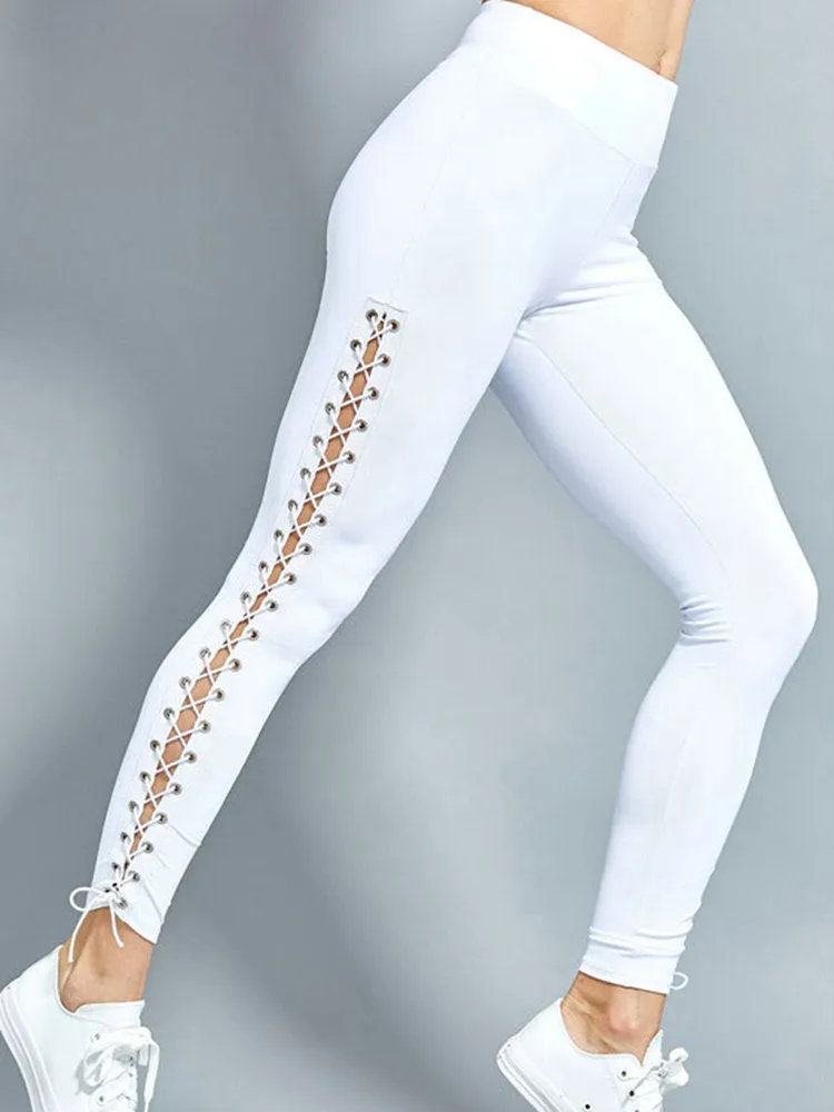 Stretchy  Plus Size Ripped Leggings