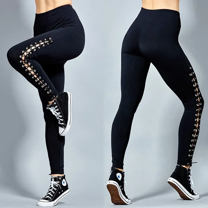 Stretchy  Plus Size Ripped Leggings