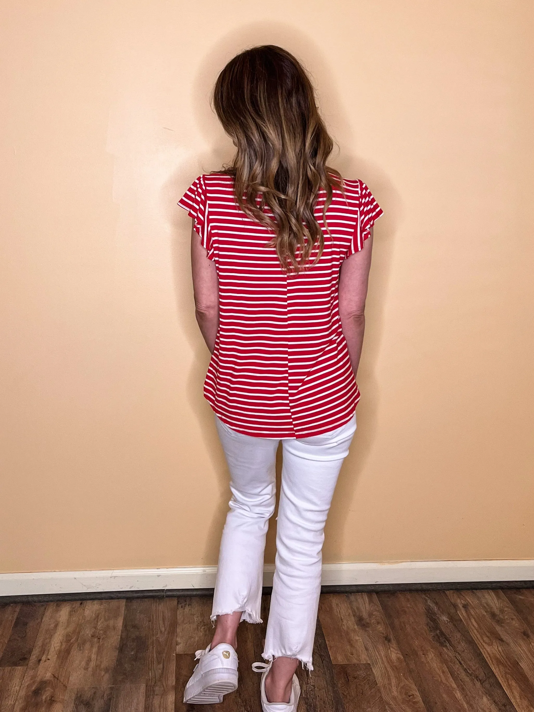Stripes on Stripes Short Sleeve Top