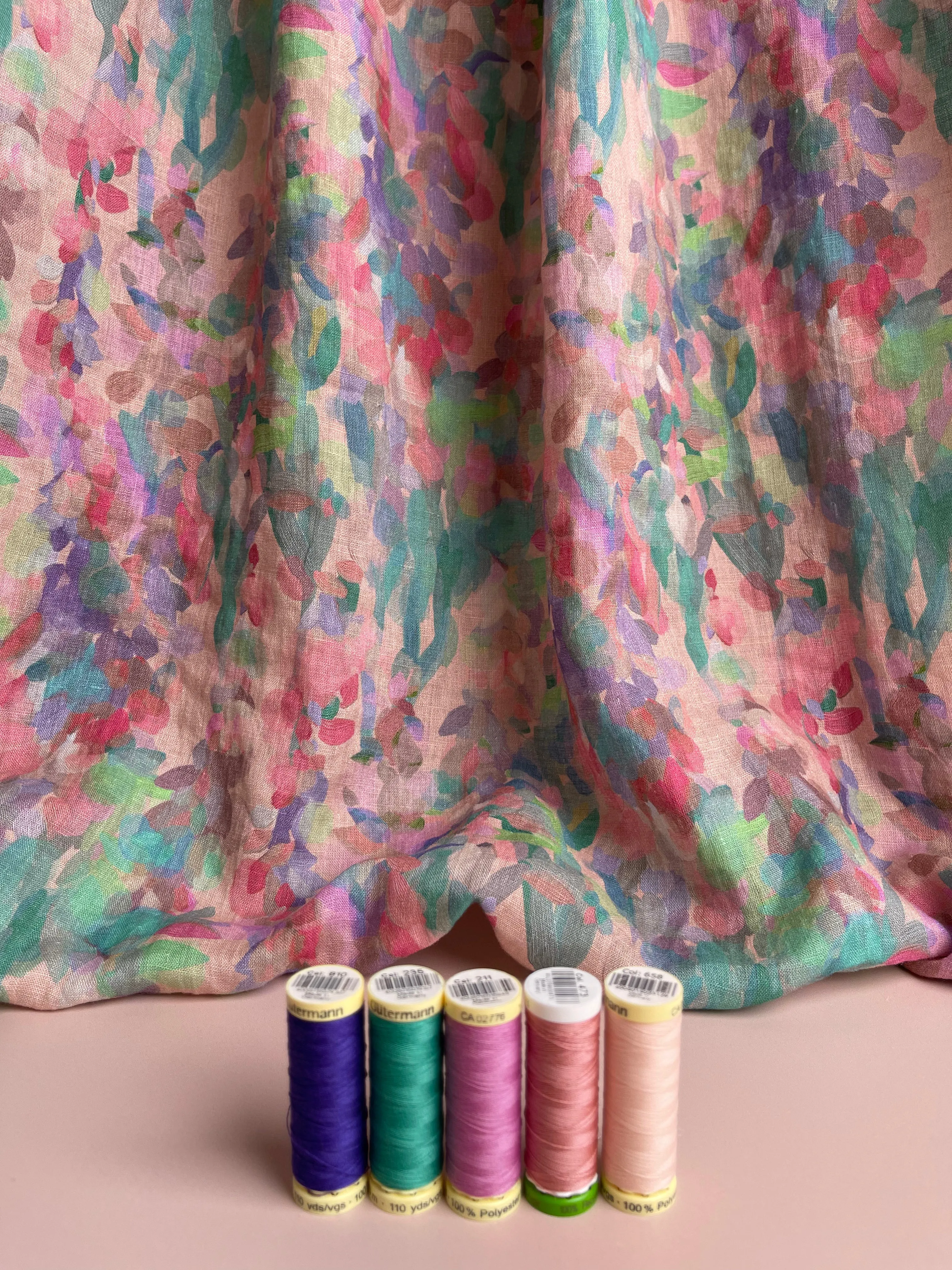 Summer Party - Lupine Petals Blush Pure Linen