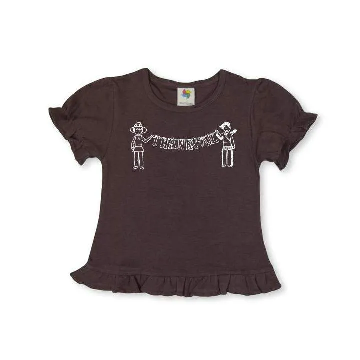 Thankful Short Sleeve Ruffle Tee