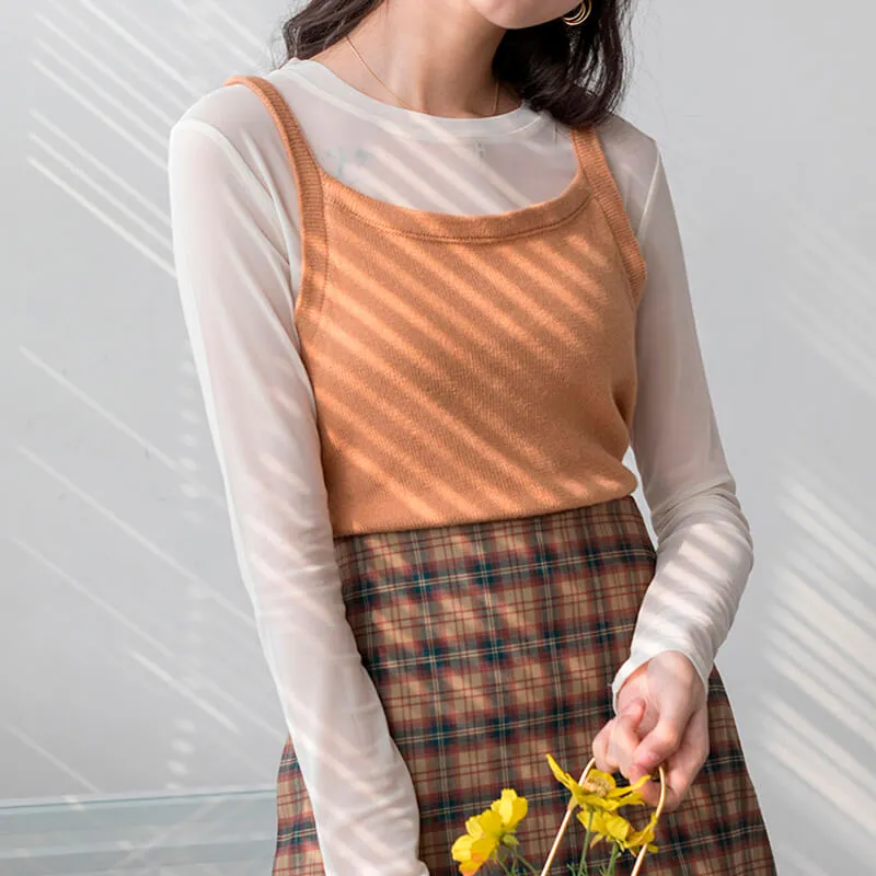 Transparent Silk Mesh Long Sleeve For Women