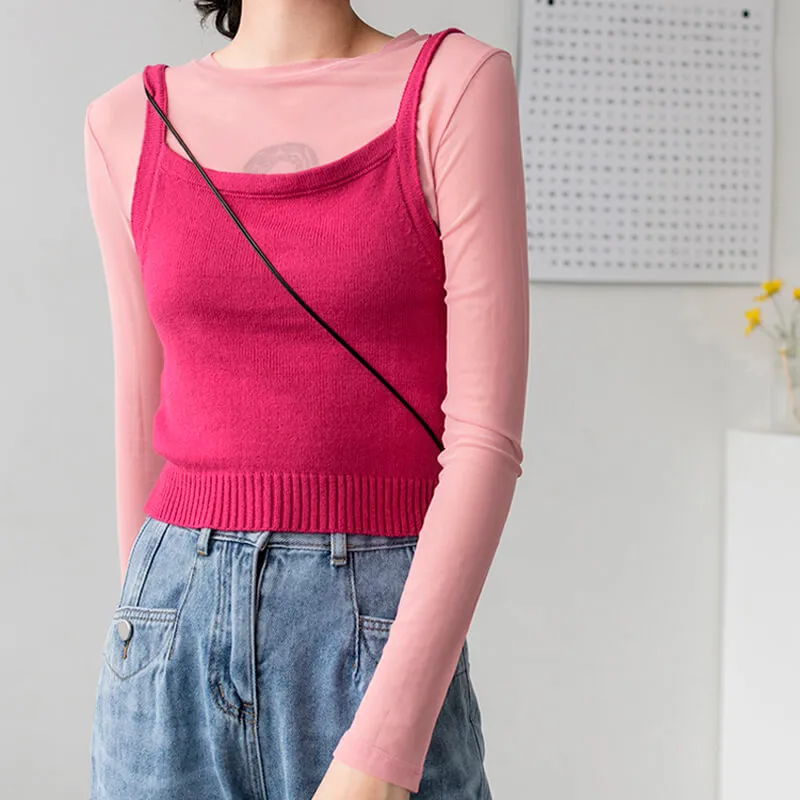 Transparent Silk Mesh Long Sleeve For Women