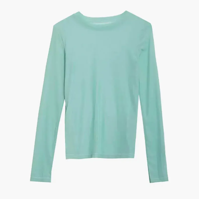 Transparent Silk Mesh Long Sleeve For Women