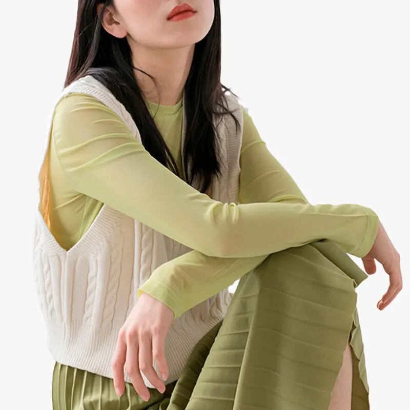 Transparent Silk Mesh Long Sleeve For Women