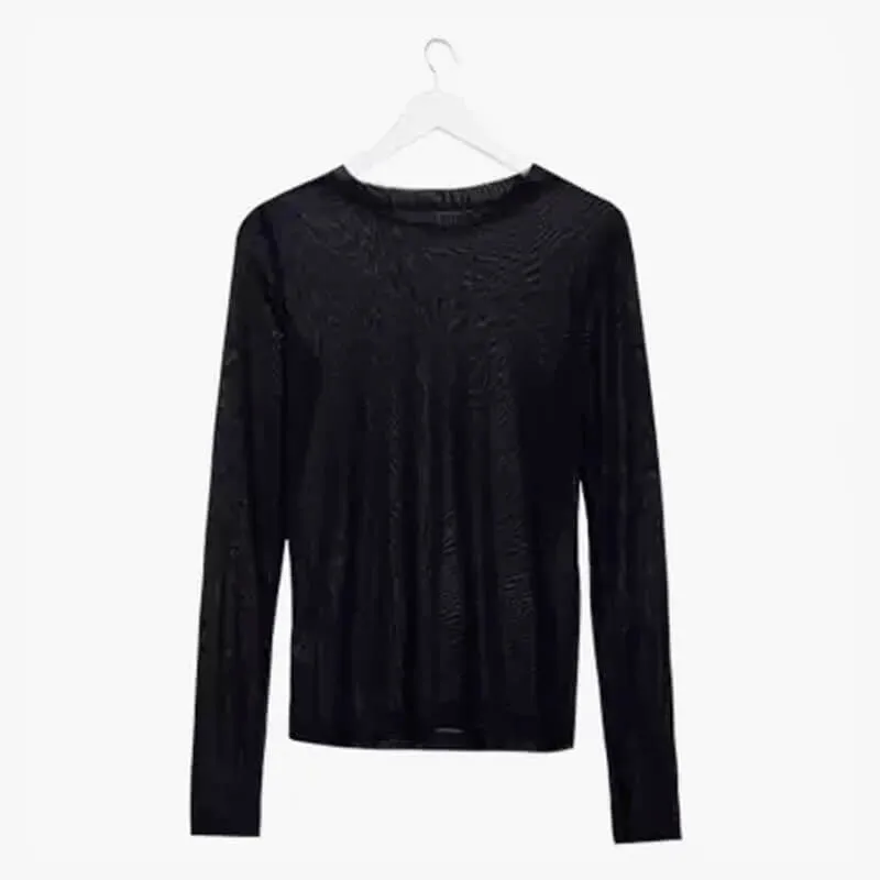 Transparent Silk Mesh Long Sleeve For Women