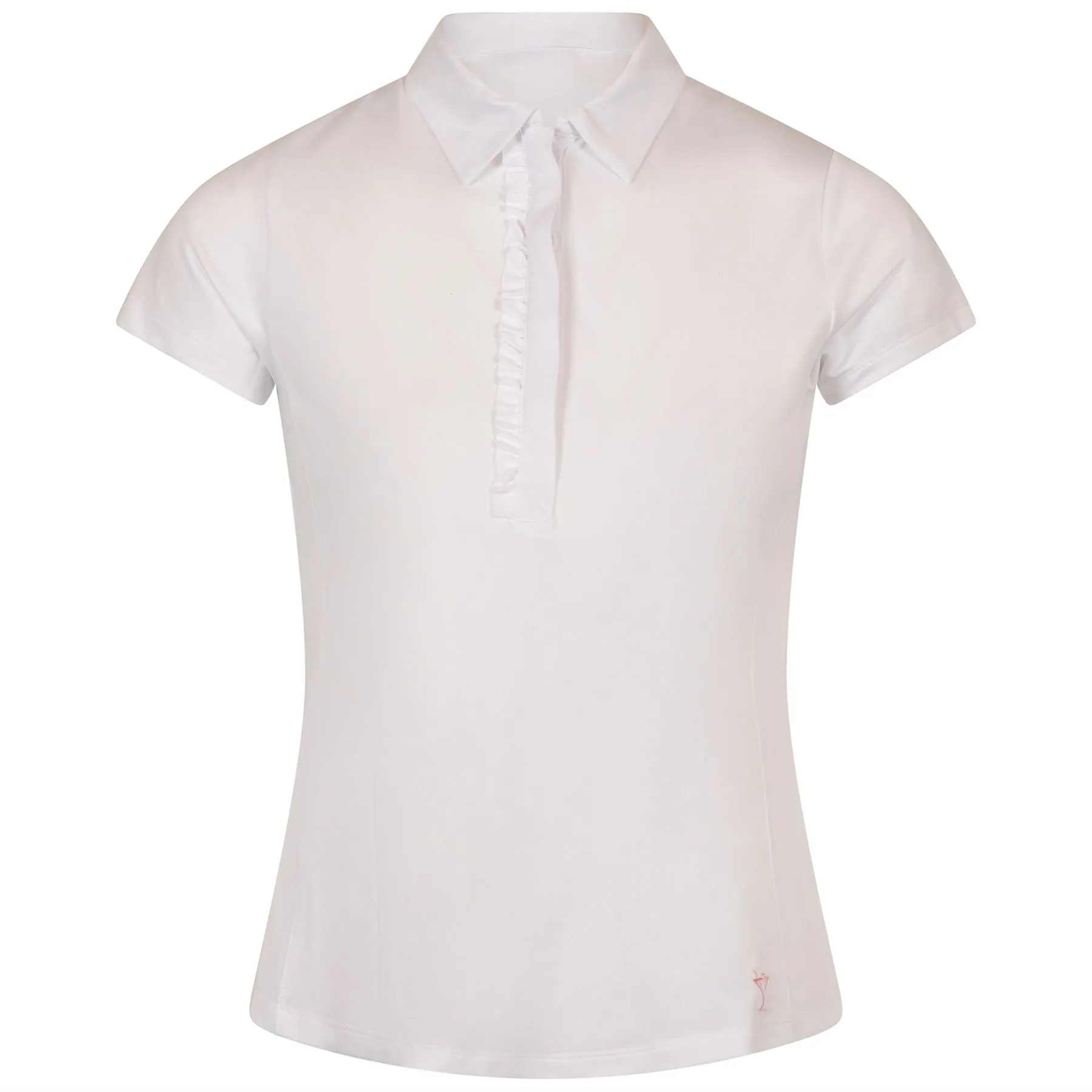Womens Ruffle Tech Polo Ocean/White - SS24